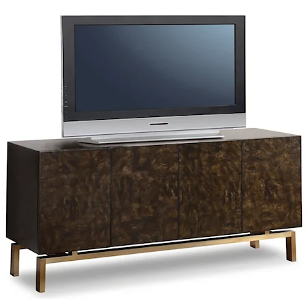 Contemporary Entertainment Base with 8 Drawers and 4 Shelves